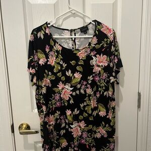J. Jill Pink and Green Floral Blouse